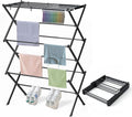 Clothes Drying Rack Foldable Drying Rack Clothing Black-1pack | for Laundry - 40" x 28.8" x 14.2", Space Saving Household Indoor