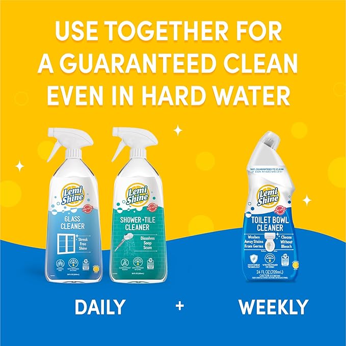 Lemi Shine Toilet Bowl Cleaner - Bleach-Free Toilet Cleaner - Removes Tough Stains and Odor - 24 fl oz (6 Pack)