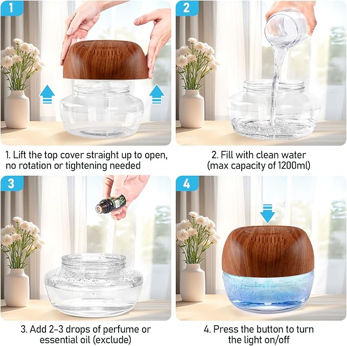Water-Based Purifier Air Washer, Air Revitalizer & Freshener, Air Fresher with 7 LED Color Changing Light for Rooms (DarkYellow)