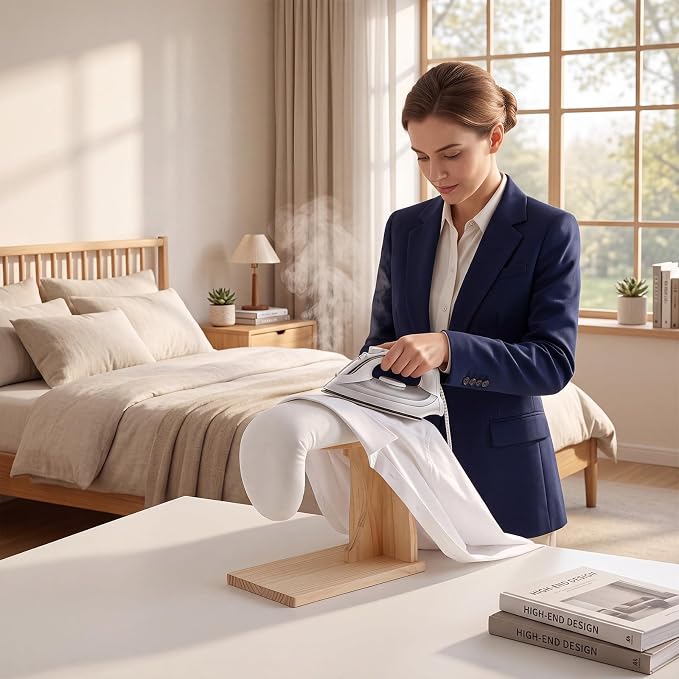 Novabright Sleeve Shoulder Ironing Board Tailor's Shoulder Ironing Board Padded Chest Cotton Cover Shoulders Pressing Boards with Sturdy Pine Wood Base Iron Pad for Tail or Dress Form Tailoring Studio