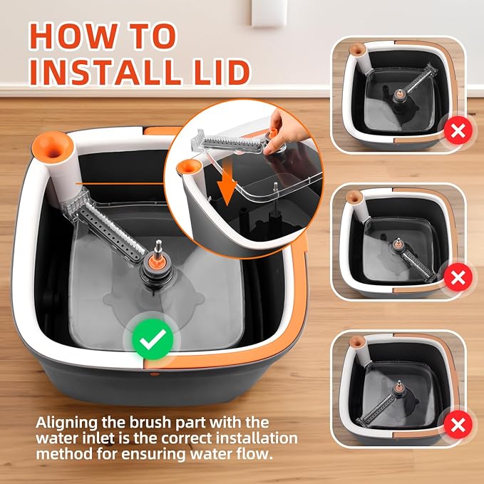Spin Mop and Bucket Set with Self Separation Dirty and Clean Water System, Square Mop Bucket Self Wringing 360° Rotating Clean Floor Mop-Head for Hardwood Tile Marble Floors