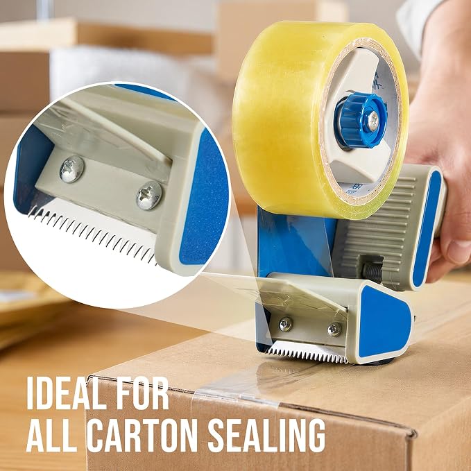 2 Inch Packing Tape Dispenser Gun, Heavy Duty Box Sealer | Side loading heavy duty dispenser for shipping, moving, warehouse packaging and box sealing.