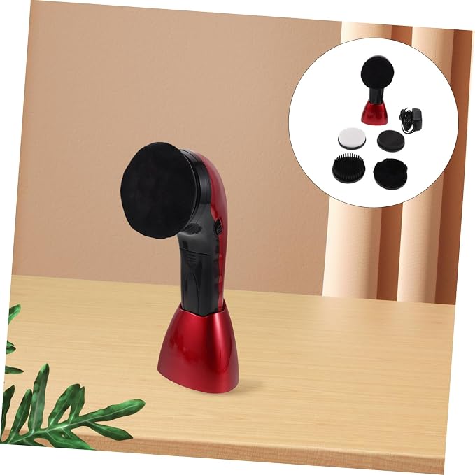 FRCOLOR Portable Electric Shoe Cleaner Brush with Interchangeable Heads for Leather Shoes and Sneakers, Automatic Polishing Machine for Deep Cleansing and Daily Maintenance at Home