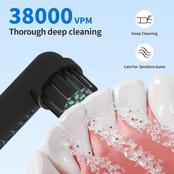 Toothbrush Replacement Heads Compatible with Quip 360 Oscillating Electric Toothbrush, Soft Bristles Brush Heads, Black, Pack of 4