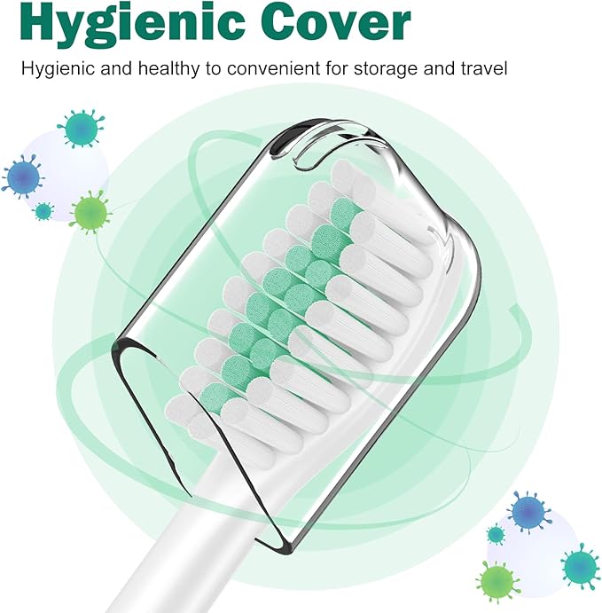 Replacement Toothbrush Heads for Philips Sonicare E-Series/Essence/Xtreme/Elite and Other Screw-on Models, 4 Pack, Dupont Bristles for Effective Cleaning