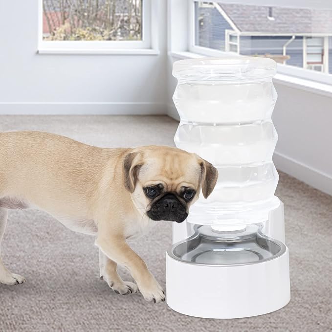 RIZZARI 6.5L Stainless Steel Dog Water Dispenser:Anti Spill for Medium Dogs | Stainless Steel Bowl / No Electricity / Gravity Auto Refill / Stable Base / Easy Cleaning / Home Use