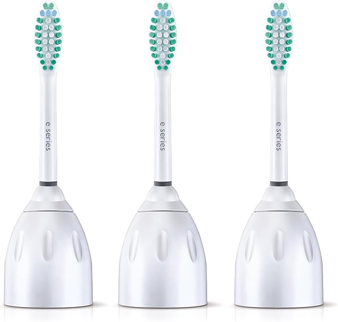 Philips Sonicare Genuine E-Series Replacement Toothbrush Heads, 3 Brush Heads, White, HX7023/64