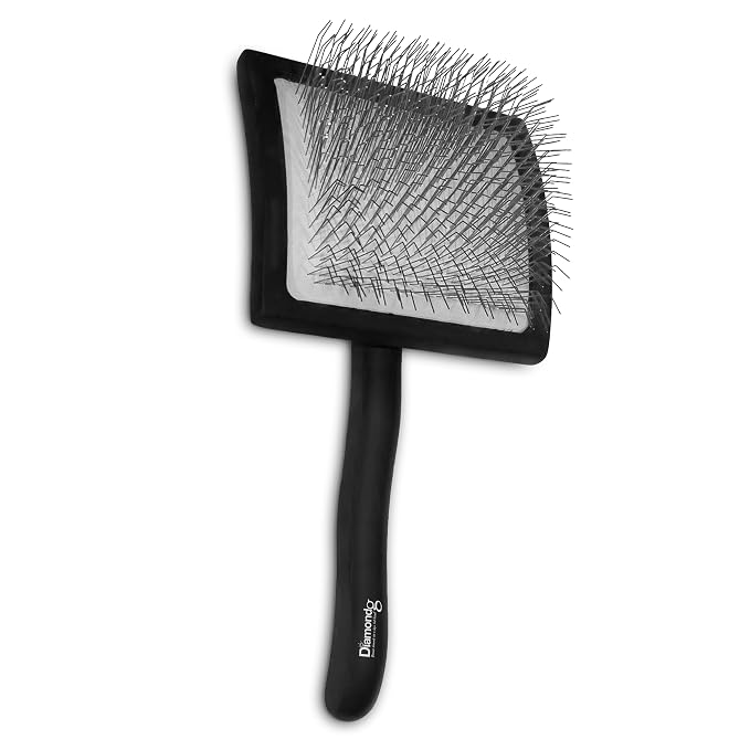Diamondg Pet Slicker Brush for Dogs & Cats – Professional Grooming Brush for Shedding, Detangling & Coat Maintenance, Gentle Fine Wire Pins, Ergonomic Handle, Black