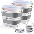 Collapsible Laundry Basket Plastic 42L Foldable Clothes Hamper for Laundry | Foldable Pop-Up Laundry Basket Hamper Space Saving Dirty Clothes Hamper Storage Container Organizer For Home & Dorm