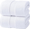 Infinitee Xclusives Jumbo Bath Sheets Towels for Adults – 600 GSM (35X70 Inches)– 100% Ring Spun Cotton, Soft and Absorbent Large Bath Towels for Bathroom (Brilliant White)