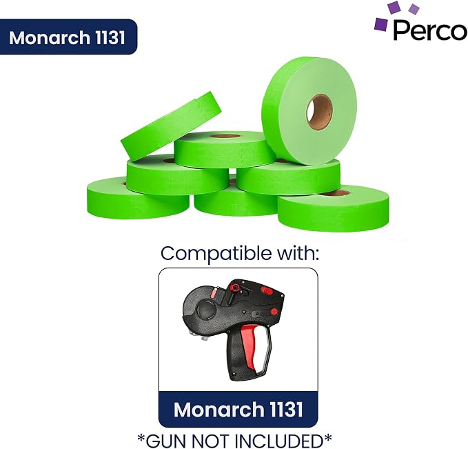 Pricing Labels for Monarch 1131 Fluorescent Green - 160,000 Labels w/ 64 Rolls Value Pack, 8 Sleeves - Made in USA