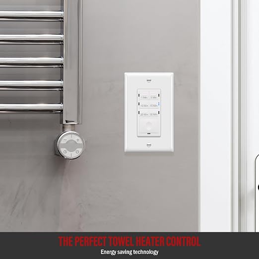 Enerlites Bathroom Timer Countdown Switch, HET06A-R | in-Wall Electrical Timer for Fans, Electrical Outlets, Indoor and Outdoor Lights,with On/Off Switch | White (Pack of 40)