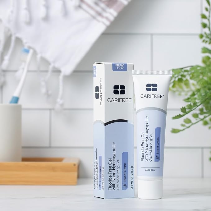 CariFree Nano Hydroxyapatite Toothpaste, Fluoride-Free, Mint & Grape Pk 2 | Fluoride-free nano-HAp gel duo; neutralizes pH; freshens breath & moistens mouth; dentist recommended oral care.