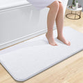 OLANLY Bathroom Runner Rugs 47x20, Extra Soft Absorbent Chenille Bath Rugs, Rubber Backing Quick Dry, Machine Washable Long Bath Mats for Bathroom Floor, Tub and Shower, Home Decor Accessories, White