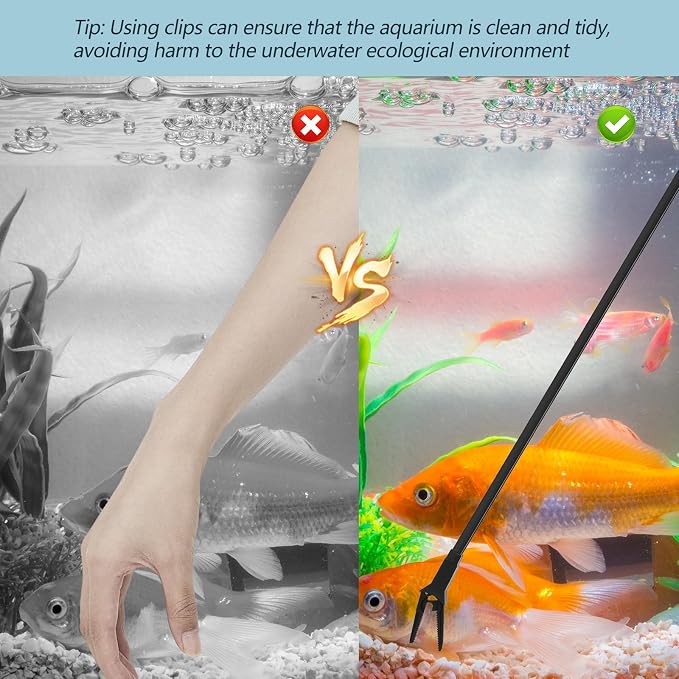 Gisafai 2 Pcs Plastic Aquarium Tongs Long Aquarium Tweezers Multi Purpose Trimming Feeding Aquariums Tools for Fresh Water Saltwater Fish Tanks Coral Plant (27 Inch)