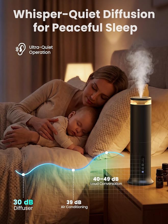 Waterless Diffuser with 5 Hotel-inspried Scent Oil Set - Cold Air Diffuser Up to 2000 Sq.ft for Large Home Office Hotels and Spas, Remote & Panel Control, 4 Timer 3 Scent Intensity Models, 3.4 fl oz