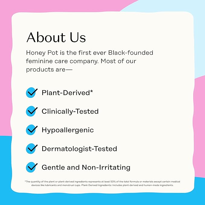 The Honey Pot Company - Feminine Wipes - Sensitive - pH Balancing, Herbal Infused Plant-Based Feminine Care for Sensitive Skin - Cleansing Wipes for Women - 30ct
