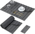 Large Stone Dish Drying Mat for Kitchen Counter, Thin & Light Quick Dry Stone Dishes Mats, Foldable Water Absorbing Diatomite Drying Pad for Kitchen Bathroom Sink Countertop (Gray Ink 24"×16" & 8"x4")