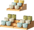 Hongtamoya 3-Tier Expandable Bamboo Mug Holder For Countertop Coffee Cup Holder Display Mug Organizer Mug Rack for Coffee Bar Organizer Mug Shelf for Cabinet for Kitchen, Home