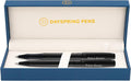 Dayspring Pens Richmond Rollerball and Pencil Set, Matte Black, Silver Engraving, Standard Ceramic Refill, 0.7mm Pencil with Lead, Gift for Graduation, Career Advancement, Birthdays