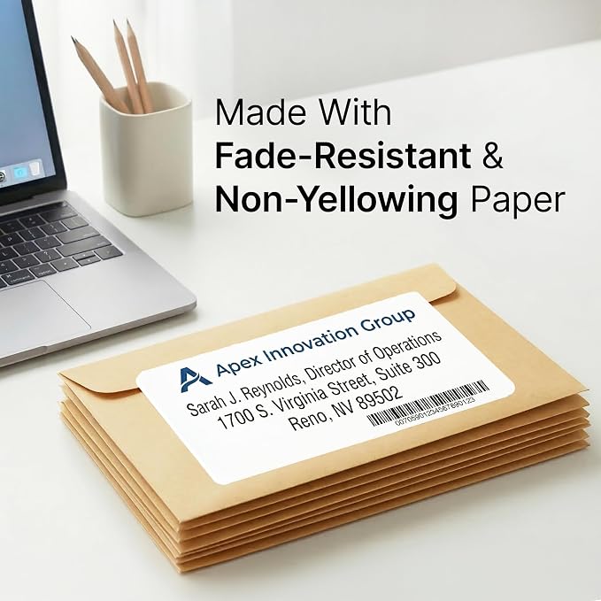 3.5" X 5" Matte White Printable Shipping Labels (30 Sheets, 120 Stickers) Mailing and Address Labels, Product Packaging Stickers for Laser & Inkjet Printers - Spartan Industrial Template R016