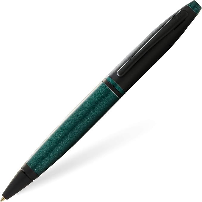 Cross Calais Refillable Ballpoint Pen Presented in a Luxury Gift Box - Medium Point, Black Ink, Matte Green & Black