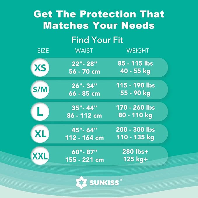 SUNKISS TrustPlus Adult Diapers with Maximum Absorbency, Unisex Disposable Incontinence Briefs with Tabs for Men and Women, Odor Control, Large, 15 Count (Pack of 2)