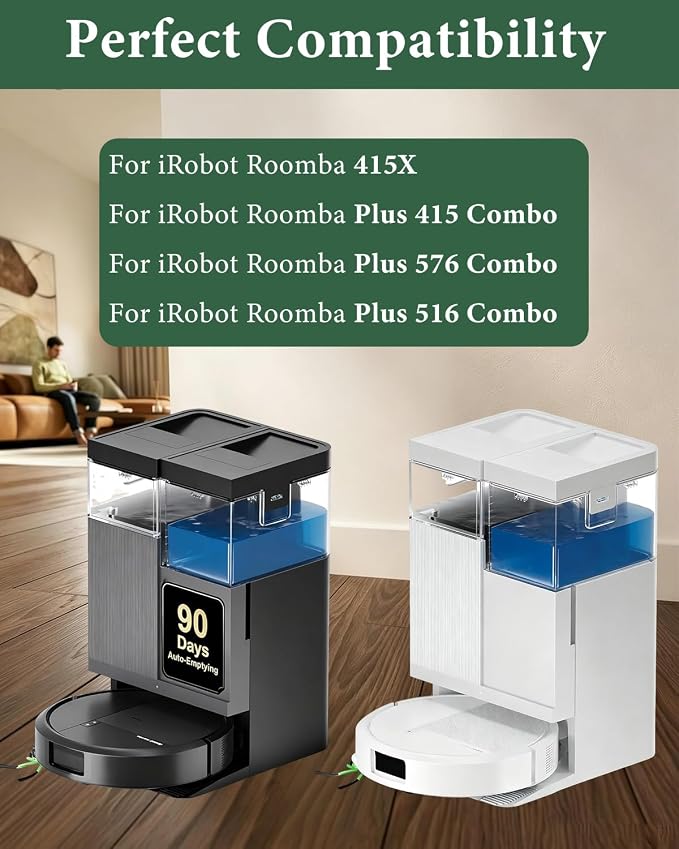 26 Pcs Accessories Kit for iRobot Roomba Plus 516 Combo/Plus 576 Combo/415X | Replacement for Plus 415 Combo/515 Combo, 1 Roller Brush 6 Mop Cloths 6 Dust Bags 6 Filters 6 Side Brushes 1 Cleaning Tool