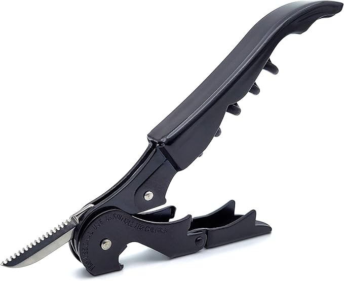 Pulltap's Genuine Classic 500 Waiter's Corkscrew – Double-Hinged Wine Key with Hinged Foil Cutter – Patented Design – Made in Spain – (Black – Black)