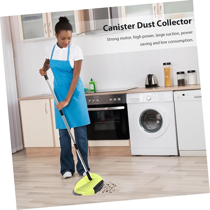 Healifty Push Sweeper Broom and Dustpan 3-in-1 Floor Cleaning Multi-Surface No Electricity Random Color