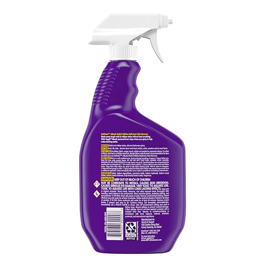 Oxiclean + Bleach, Bathroom Stain Remover No Drip Foam, 30 Fl. Ounces (Pack of 8)