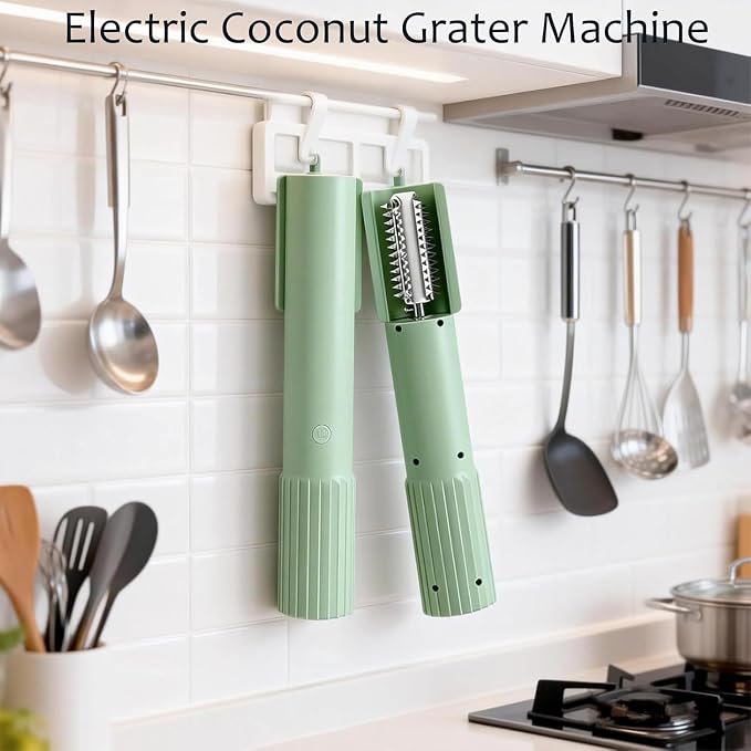 Electric Coconut Grater Machine - Portable Stainless Steel Coconut Scraper & Peeler, Wireless Automatic Anti-Splash Rotating Grater for Easy Coconut Preparation