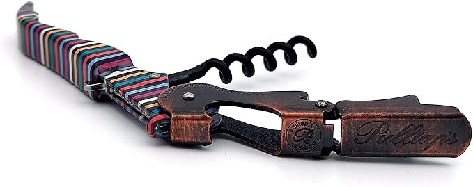 Pulltap's Genuine Collection Lined 900 Waiter's Corkscrew – Double-Hinged Wine Key with Sliding Foil Cutter – Patented Design – Made in Spain – Mil Ralles