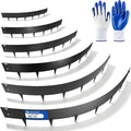 20ft. Metal Lawn Edging 6 Pack 6 inch, Black, Decorate Garden and Fence | Steel Landscape Edging for Fence, Yard Pathway, Flower Beds, Metal Lawn Edging with a Pair of Gloves