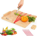 One-Handed Cutting Board, Adaptive Cutting Board for Disabled &Stroke Patients & Handicapped People, Handicap Kitchen Chopping Boards with Peeler& Steel Spikes &Bread Stops