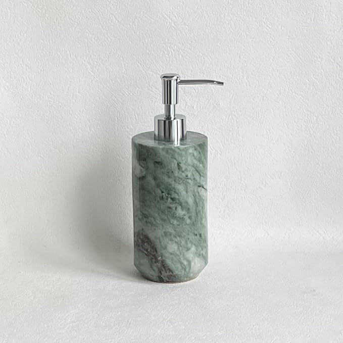 Natural Onyx Cloud Green Refillable Bathroom Liquid Dispenser, Lotions Soap Container (Onyx Cloud Green)