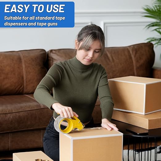 Oleitodh 24 Rolls Clear Packing Tape Bulk, 3" x 55 yd Shipping Tape, 1320 Total Yards, 2.7 Mil Heavy Duty Packaging Tape Refills, 3" Core Box Tape for Moving, Mailing, Warehouse & Office