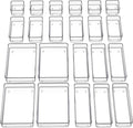 SMARTAKE 22-Piece Drawer Organizer with Non-Slip Silicone Pads, 4-Size Clear Desk Drawer Organizer Trays Storage Tray for Makeup, Jewelries, Utensils in Bedroom Dresser, Office and Kitchen, Clear