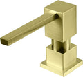 Sink Soap Dispenser for Kitchen Sink (Brushed Gold), All Brass Built-in and Refill from Top Design,Metal Hand Soap & Dish Soap Copper Pump