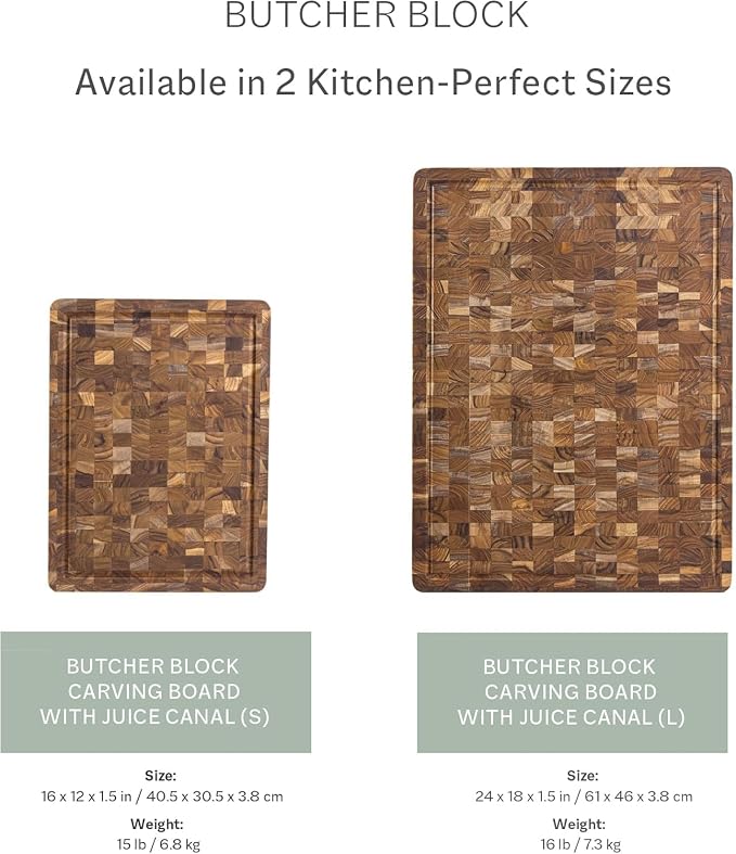 Teakhaus Butcher Block Carving Board - Large Extra Thick Cutting Board with Juice Groove - Holiday Gift Ideas for Men and Women - Gift-Ready End Grain Wood, Knife Friendly - FSC Certified
