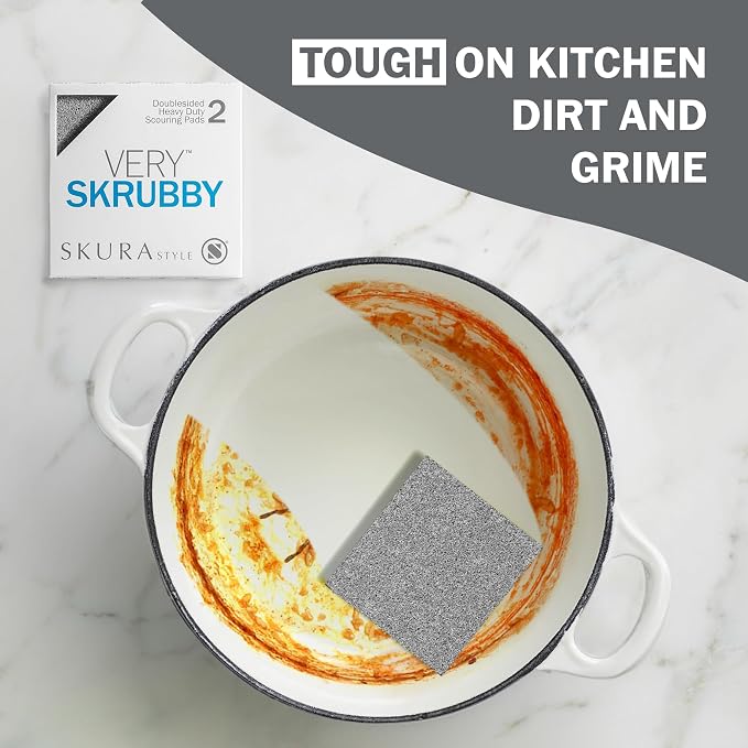 Skura Style Everyday Essentials — 4 Odor Free, Non-Scratch Kitchen Sponges + 4 Very SKRUBBY Heavy-Duty Scouring Pads + 10 Wipe Envy Lint-Free Microfiber Wipes