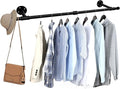 Oroonoko Wall Mounted Clothes Rack, Closet Rod Drying Rack, 36inch, Black | Industrial Pipe Rack, Iron, Max Load 132lbs, For Laundry Room and Balcony, Space Saving, Easy to Install, Plants hanging