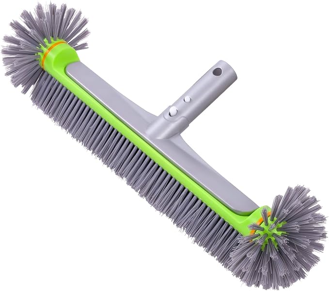 Sepetrel Pool Brush Head for Cleaning Walls,Heavy Duty Inground/Above Ground Swimming Pool Round Scrub Brushes with Premium Strong Bristle & Reinforced Aluminium Back