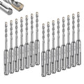 GEINXURN 15 PCS 3/16" x 4" Double Thread Rotary Hammer Drill Bits, Masonry Drill Bits Tool Set Carbide Tipped, Drilling in Brick, Stone and Concrete, Cement Walls