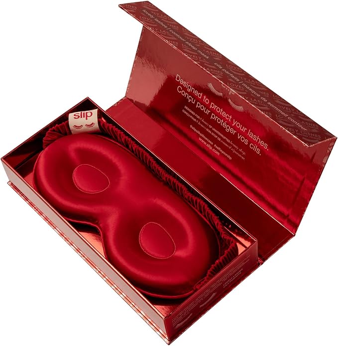 slip Pure Silk Contour Sleep Mask: Protect Your Delicate Lashes with Our Innovative, Lash-Friendly Design. Experience Uninterrupted Beauty Sleep with Slipsilk™ Comfort, 1 Contour Mask, Scarlet