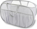 Collapsible Laundry Baskets, Upgrade Pop Up Laundry Hamper with Convenient Bags, Foldable Laundry Basket Mesh Light Weight, Easy to Carry Clothes Hampers for Laundry, Dorm, Toys, Travel Grey