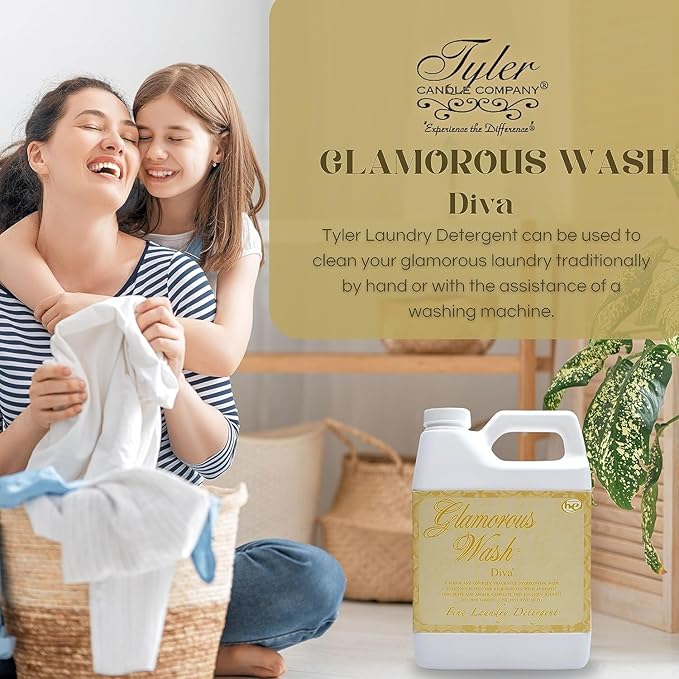 Tyler's Diva Glam Wash Laundry Detergent, Gallon (128 Fl oz) (Pack of 1) ILIOS Packaging.