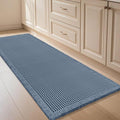 IM HOME Waffle Bath Mat Blue 4'x2', Boho Woven Modern Bath Mat Rugs, Absorbent Non Slip Bathroom Rugs, Soft Washable Bath Rugs with Tassels for Bathroom, Bedroom, Kitchen, Shower, Tub