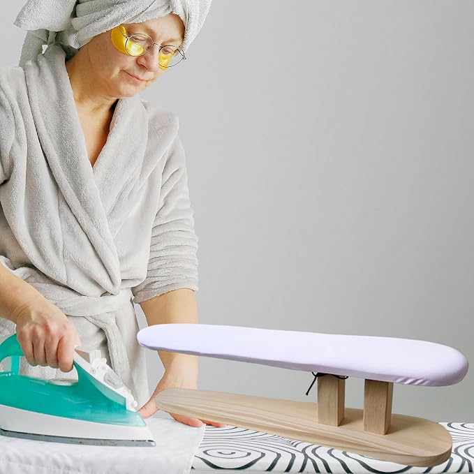 Tabletop Ironing Board Padded Small Ironing Board with Wooden Base, Chest & Sleeve Ironing Boards for Tailor, Household, Laundry Room, Apartment