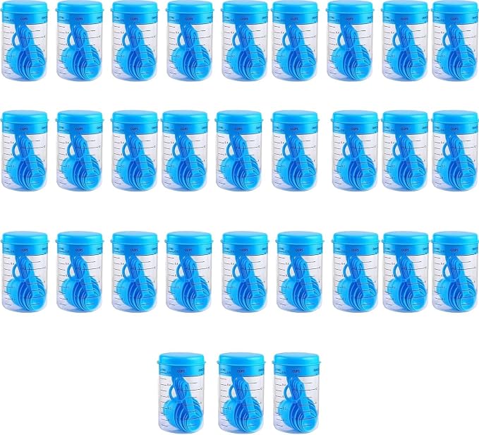 7 Piece Kitchen Measuring Tool, Plastic Measuring Cup Measuring Spoon with Scale Scale Set Plastic Measuring Cup Set Kitchen Tool, Nesting Measuring Cups Measuring Cups, for Cooking (30PCS Blue)